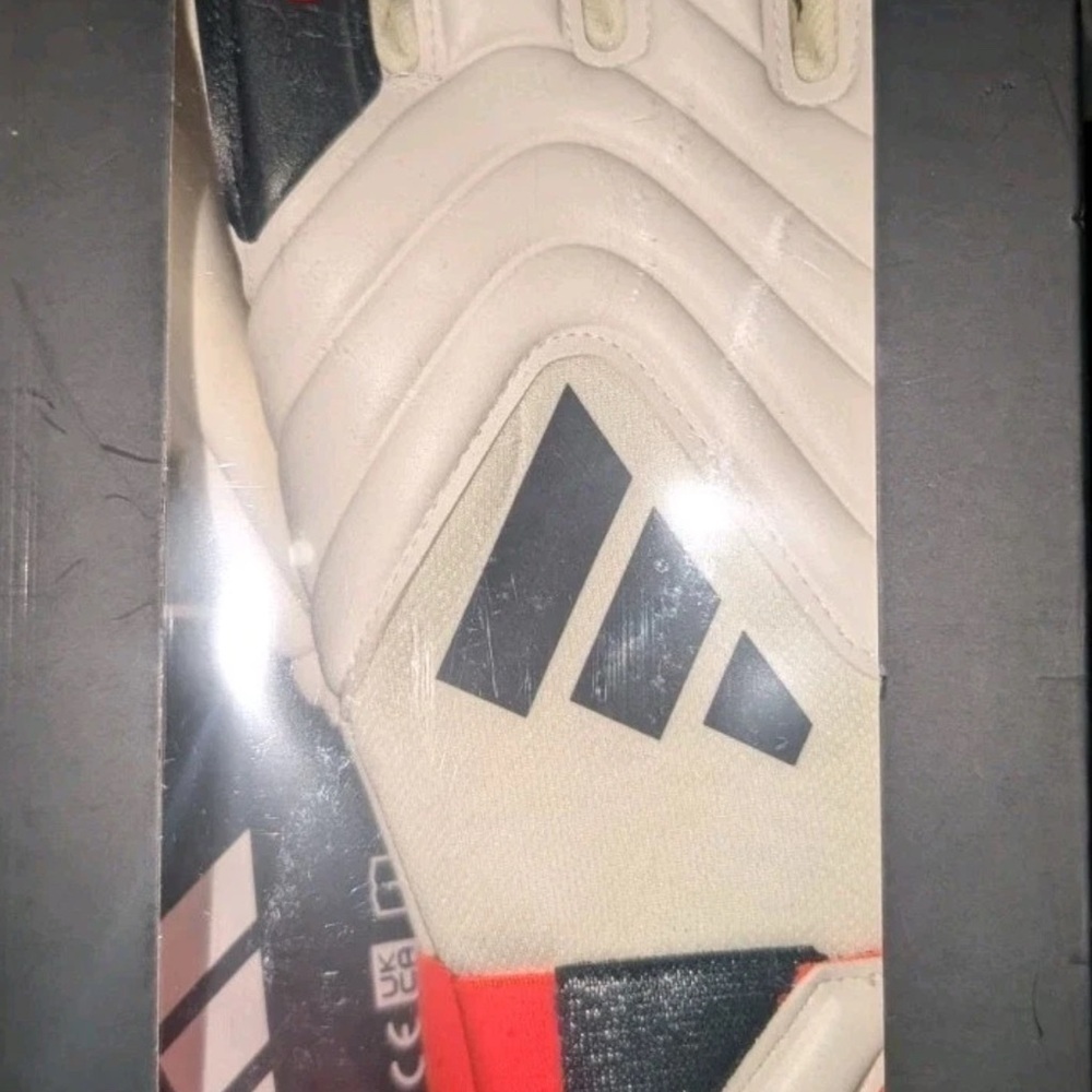 New Adidas Copa GL League Goalkeeper Gloves Ivory Solar Red Black IQ4011 Size 8 - Picture 5 of 8